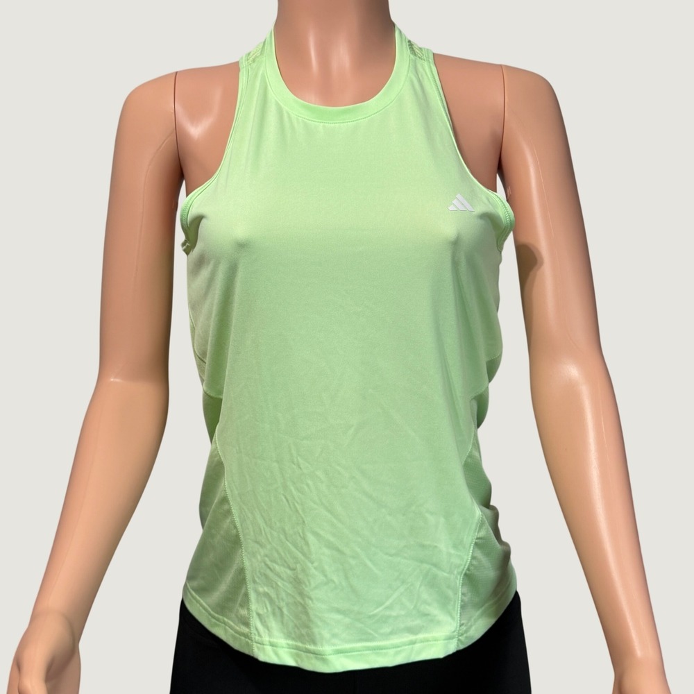 Adidas Womens Training Racerback Tank Top Lime Green Mesh Back XS